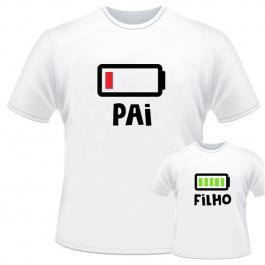 Kit Camisas Brancas | Bateria de Pai e Filho Poliéster   Direct Print  